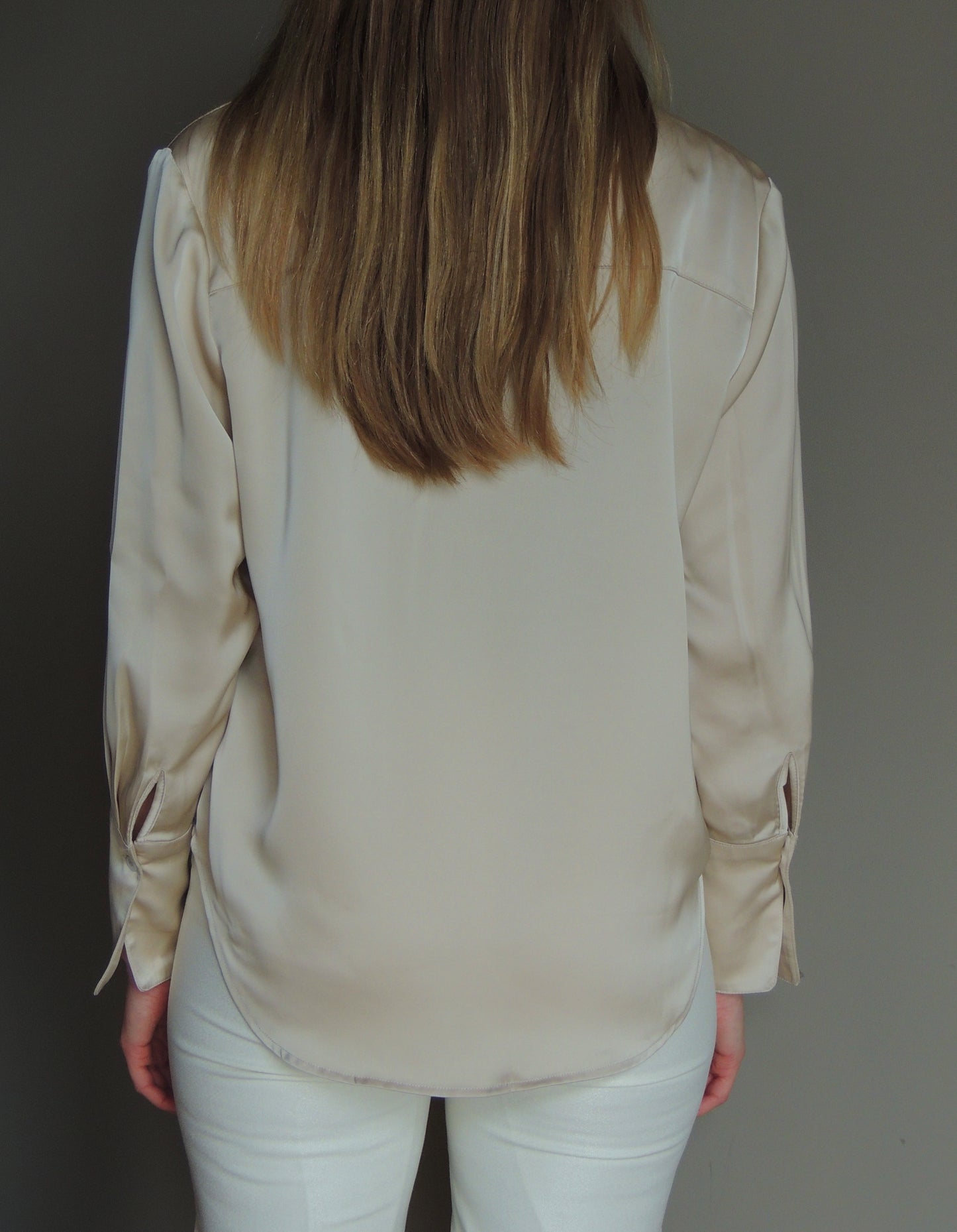 Zijde champagne oversized blouse