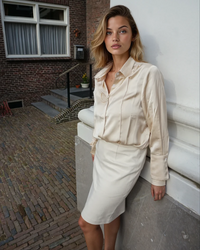 Silk champagne oversized blouse