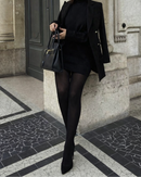 Fleece tights for winter Warm tights with lining Skin color with anthracite